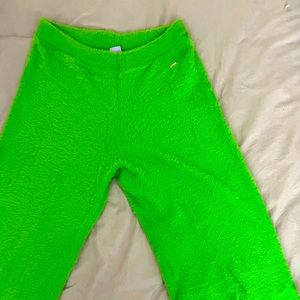 Fuzzy green lounge pants